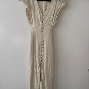 Elegant Cream Button-Down Dress